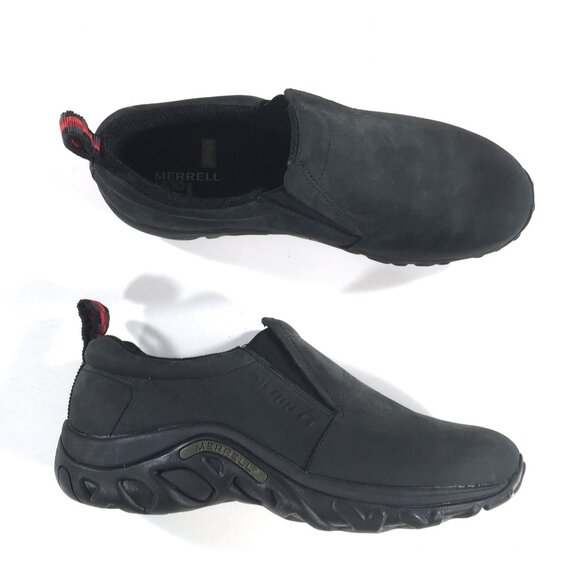 Merrell Jungle Moc Nubuck Slip On Shoes Mens Size 9 Black Leather J60833 - Picture 1 of 9